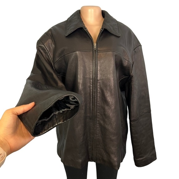 Boston Harbour Outdoor Wear Black Leather Jacket - Picture 4 of 10